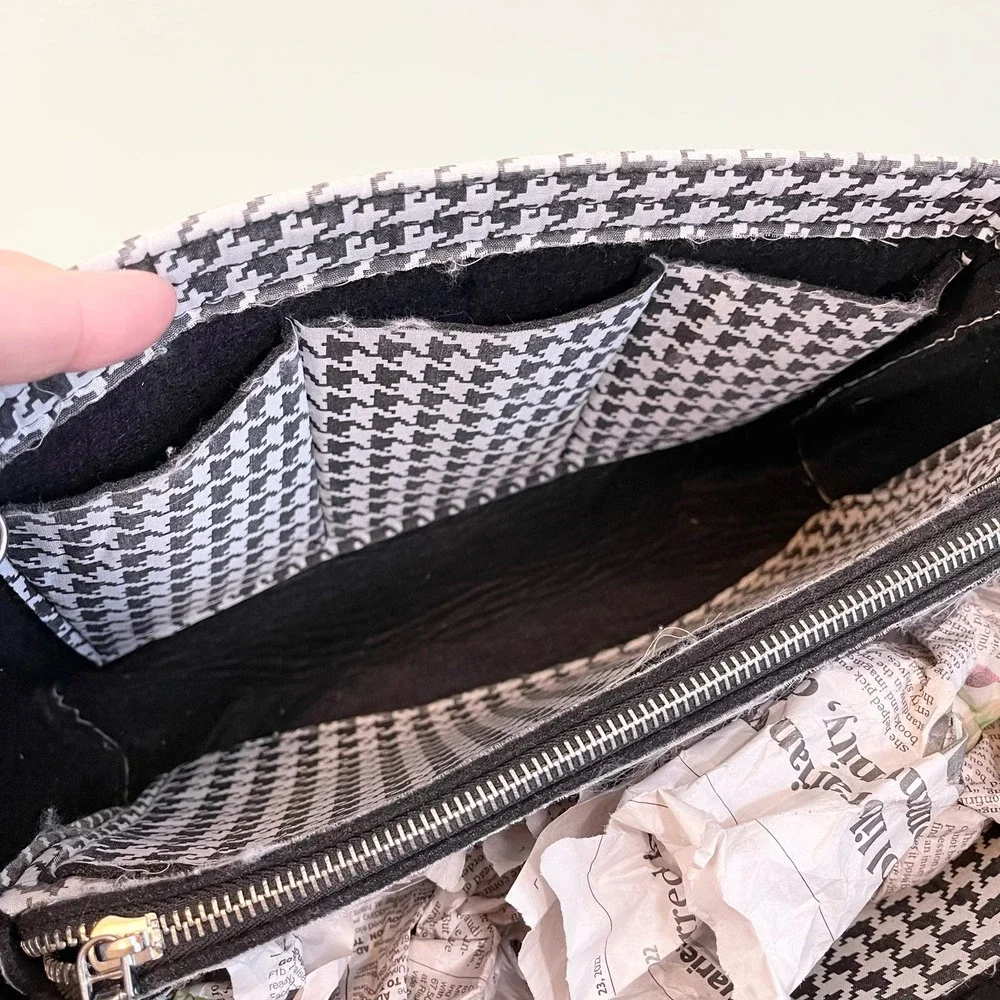 ZTUGO Women's Black Houndstooth Lightweight Versatile Universal Organizer